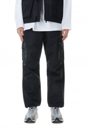 BACK FLEECE PANTS HONEYCOMB LIP NYLON -BLACK(F542025)