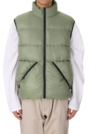 DOWN VEST NYLON TAFFETA -SAGE GREEN(F542009)