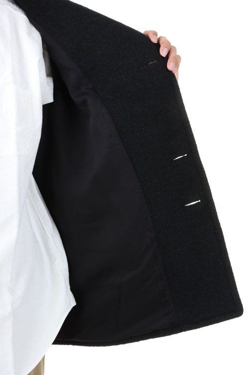 Suvin Cotton Melton P Coat - BLACK (COLM-119) | セレクトショップ