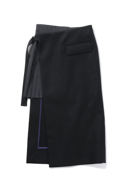 Wool Melton Mix Skirt -Black (23-06761) | セレクトショップ 