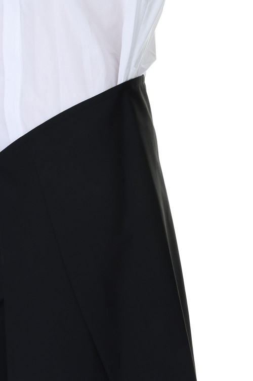 Thomas Mason Cotton Poplin Dress -Off White x Black (23