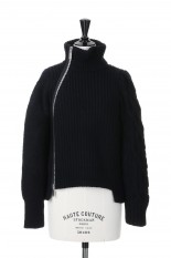 Wool Mohair Knit Blouson -Black (23-06850)