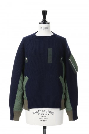sacai サカイ 19AW Melton x Knit Jacket