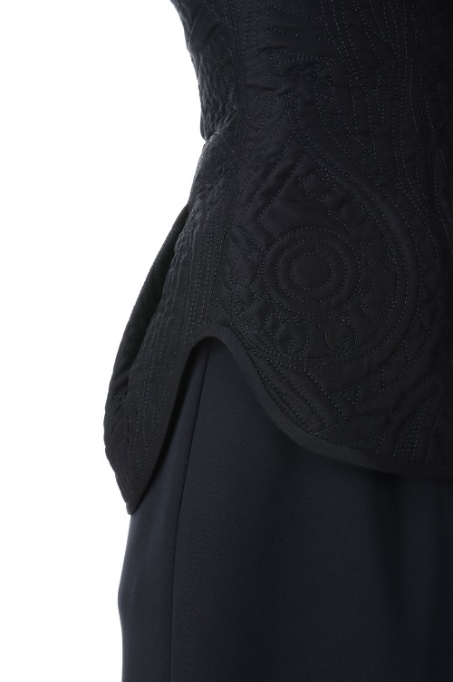 Floral Quilted Silk Bustier / BLACK (MM23PF-SH721) | セレクト