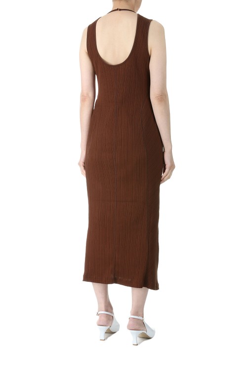 Random Ribbed Organic Cotton 2 way Dress / BROWN (MM23PF