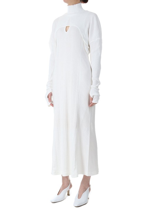 Random Ribbed Organic Cotton 2 way Dress / WHITE (MM23PF-JS725