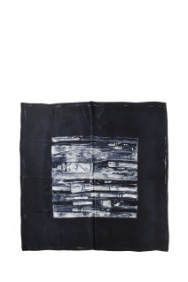 SILK SCARF (PAINT BRUSH) / NAVY (PC-011-2055)