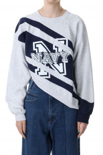 circa make cheerleader cutback sweat top-GRAY / NAVY-2(cc23aw-02)