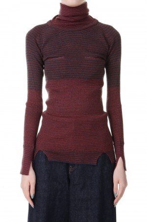 Border Lame Turtleneck Rib-RED(23AW-8-N)
