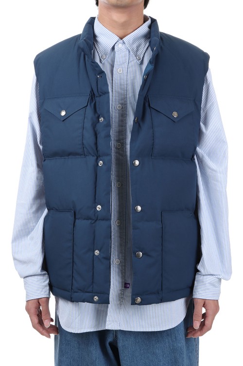 テンダーロイン 中綿入り ダウンベスト ネイビー L TENDERLOIN テンダーロイン 中綿ベスト ナイロン ダウンベスト ロゴ