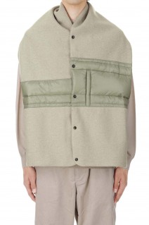 Wool Field Reversible Cape - LIGHT BEIGE (NN8361N)