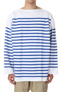 WIDE BODY BOAT NECK L/S P.O. - WHITE / BLUE (6130)