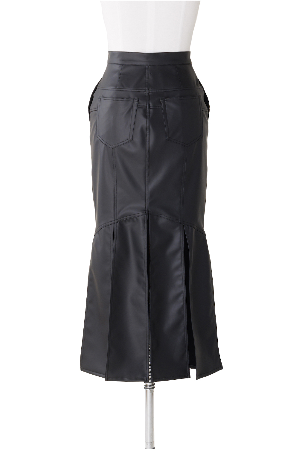 FETICO FAUX-LEATHER SLIT SKIRT
