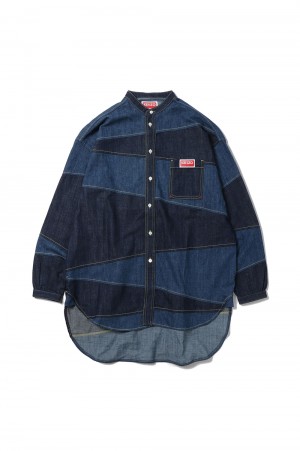 RINSE LONG TUNIC SLEEVE SHIRT(FD65DC4166E1) -BLUE DENIM-