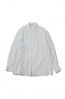 PULLOVER STAND COLLAR SHIRT(23-MS003007)-006 WHITE-