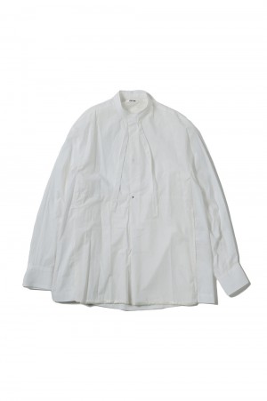 PULLOVER STAND COLLAR SHIRT(23-MS003007)-006 WHITE-