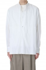 PULLOVER STAND COLLAR SHIRT(23-MS003007)-006 WHITE-