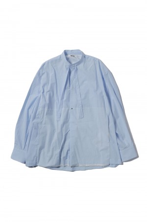 PULLOVER STAND COLLAR SHIRT(23-MS003007)-010 POWDER BLUE-