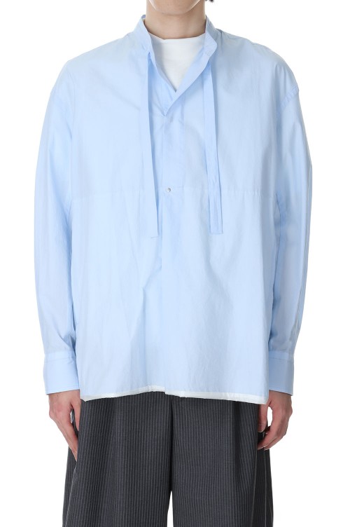 PULLOVER STAND COLLAR SHIRT(23-MS003007)-010 POWDER BLUE 