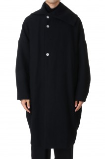 DISTORTED COCOON COAT (AW23-CT-102-01)-BLACK-