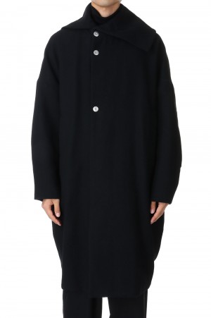 DISTORTED COCOON COAT (AW23-CT-102-01)-BLACK-
