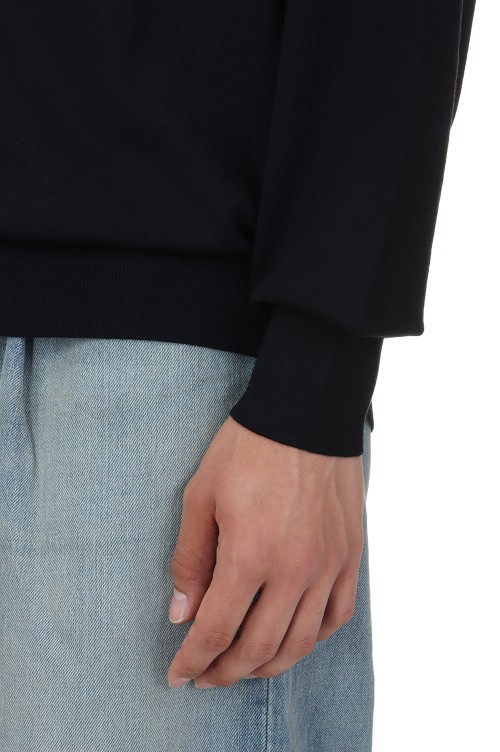 High Gauge Crew Neck Knit - BLACK (GU233-80192B) | セレクト