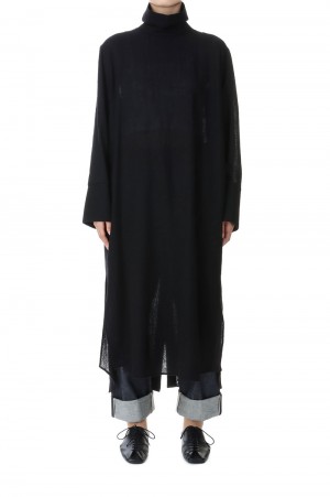 Wool Gauze Shirt One piece-BLACK(S23AW-02)