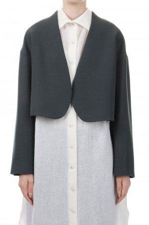collarless jacket / CHARCOAL(S23AW-11)