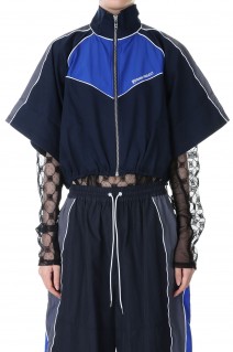 Bicolor Cropped Zip Tops - BLUE (31231315609)