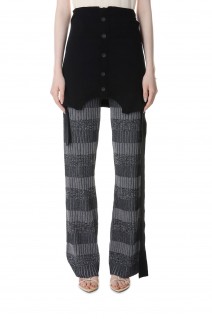 Cardigan Layered Knit Pants-BLACK(21231466001)