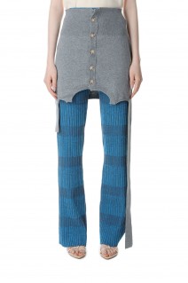 Cardigan Layered Knit Pants-BLUE(21231466001)