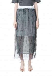 Sheer Layered Washer Skirt-BLACK(21231515205)