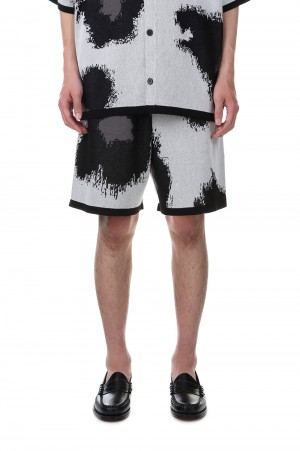Abstract Flower Knit Shorts -WHITE(LEP227)