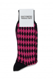 DIAMOND JACQUARD SOCKS / PINK (WMGP-SO01)