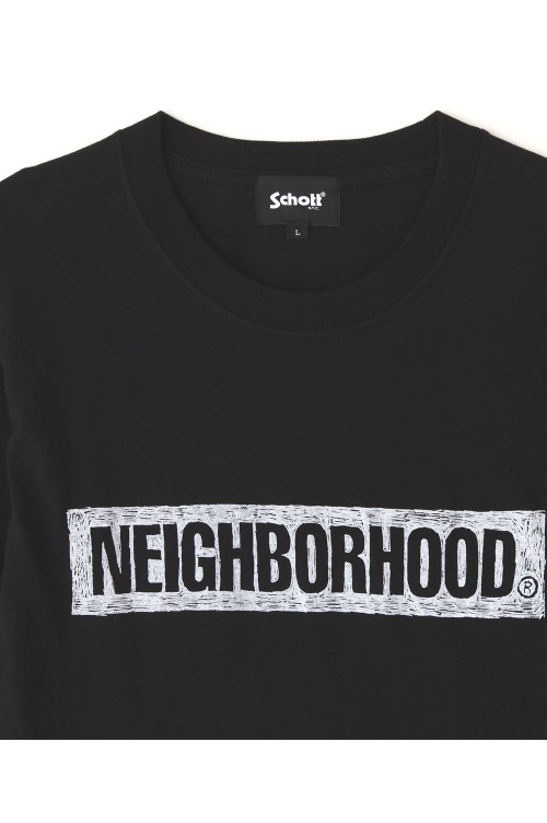 Schott x NEIGHBORHOOD SS T-SHIRT / BLACK (SCHC-H-054