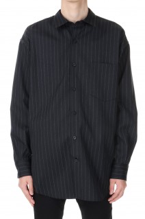 Wool Serge Stripe Big SH / BLK (2308-5005)