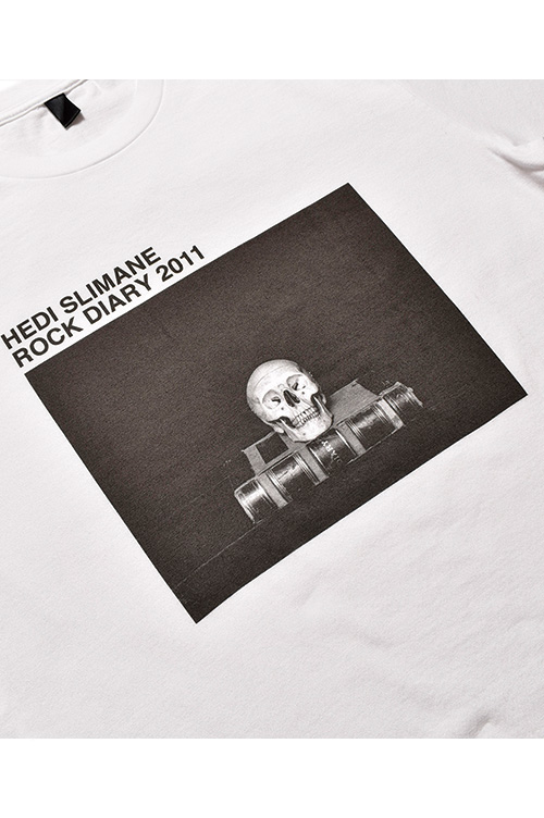 MINEDENIM マインデニム 23AW Hedi Slimane×Stie-lo ROCK DIARY 2011 Skull WHT エディ・スリマン 直筆サイン入り ポストカード レザーボックス付き 半袖シャツ ホワイト