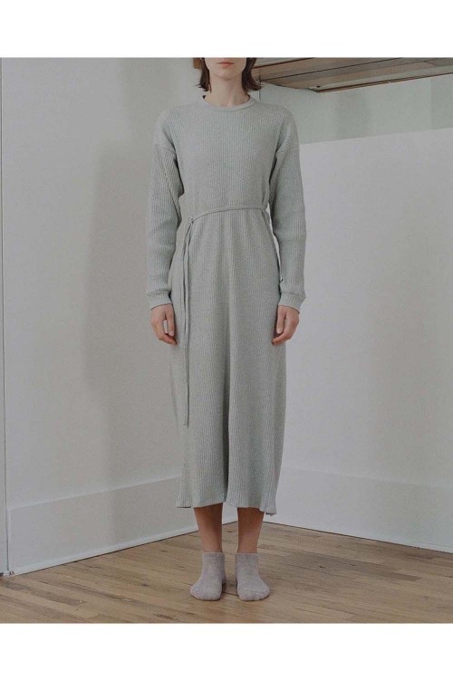 SHAW LONG SLEEVE KAFTAN-Grey Melange(DRSH-RIB-000