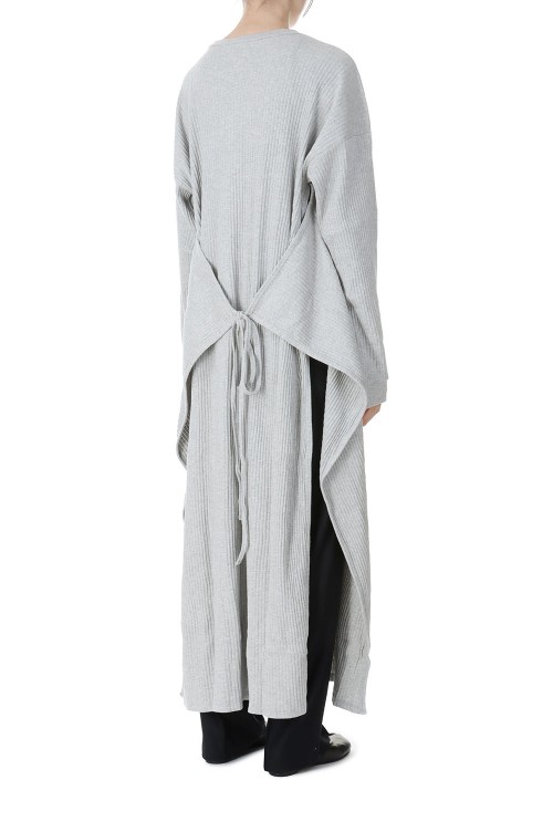 SHAW LONG SLEEVE KAFTAN-Grey Melange(DRSH-RIB-000) | セレクト