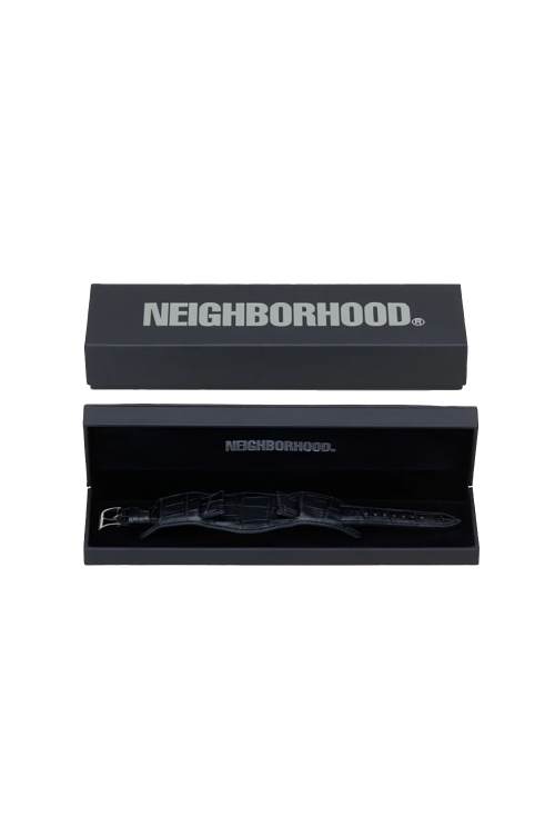 LEATHER EMB WATCH BAND / BLACK (232WKNH-AC01) | セレクト