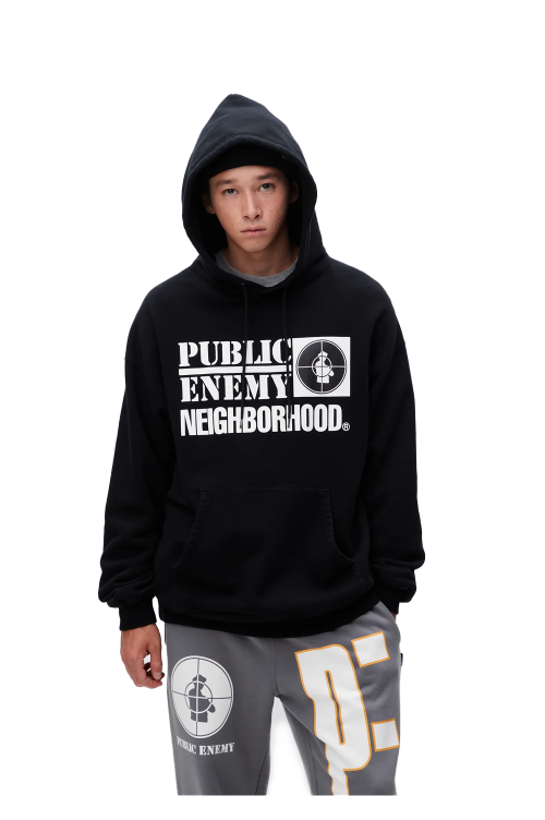 NH X PUBLIC ENEMY . SWEATPARKA LS / BLACK (232UWNH-CSM01