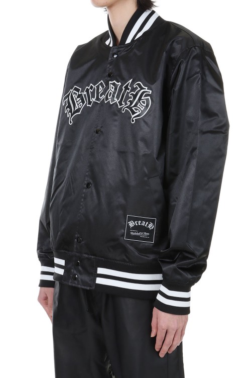 x MITCHELL&NESS BREATH LOGO SATIN JACKET(OJBF6906 