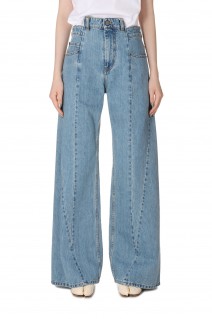 *CUT OUT DENIM PANTS -BLUE (S51LA0128S30617)