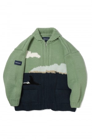 SUNKEN COWICHAN SWEATER - GREEN (232MADS-JKM01) | セレクトショップ