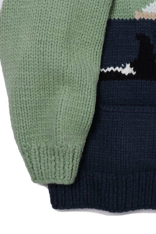 SUNKEN COWICHAN SWEATER - GREEN (232MADS-JKM01) | セレクト