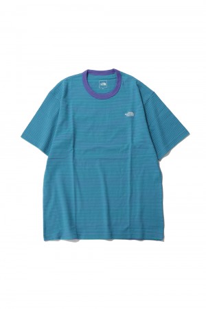 S/S Multi Border Tee - OPTIC VIOLET / GEYSER AQUA (NT32455)