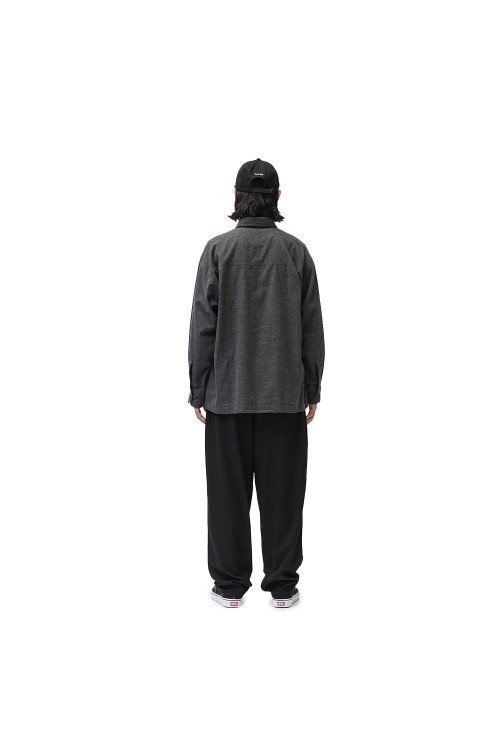 DECK 01 / LS / COTTON. TWILL. TEXTILE / BLACK (232TQDT-SHM02