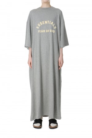 3/4 Sleeve Dress -DARK HEATHER OATMEAL(125SP245503FW)