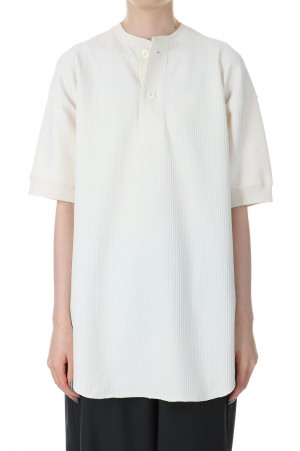 W's TECH THERMAL HENLEY S/S-WHITE(BE-39024L)