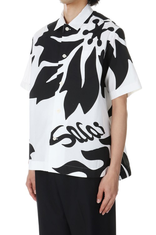 Sacai サカイ Floral Embroidered Patch Shirt Floral Embroidered Patch Cotton Poplin Shirt(24-03282M )-OFF WHITE